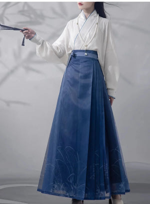 New Chinese style orchid horse dress Ming-made Hanfu skirt - Yandan_Hanfu