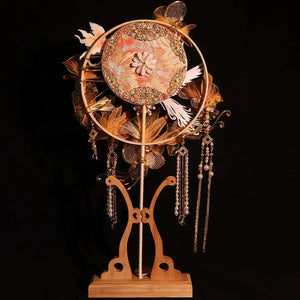 橘鹤|bride wedding antique handmade fan - Yandan_Hanfu