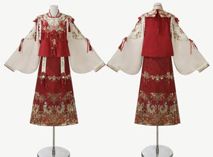 Heavenly Steed Blessing – New Year Hanfu-Inspired Dress Set | Auspicious Winter Outfit for Festive Celebrations - Yandan_Hanfu