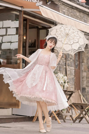 Smoke Fendai Hanfu antique lolita cute sweet Han element two-piece set - Yandan_Hanfu