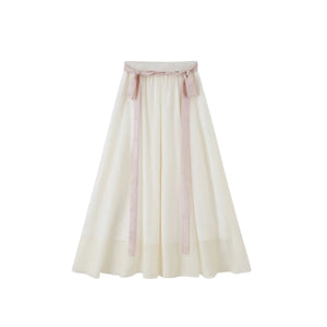 Silken Grace – Modern Hanfu Jacquard Dress Set | Stand-Collar Two-Piece Hanfu-Inspired Outfit with Midi Skirt - Yandan_Hanfu