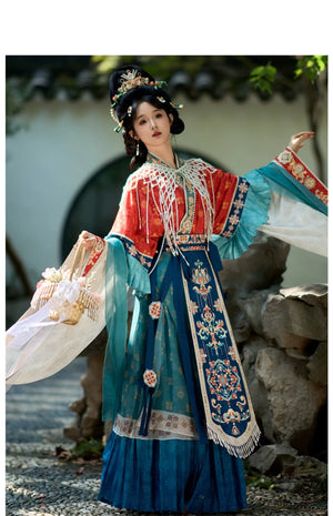 Cloud Silks – Traditional Hanfu Dress Inspired by Wei-Jin Era, Cross-Collar Revival for Women - Yandan_Hanfu