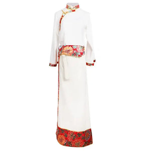 Noble Tibetan robe white Tibetan clothing - Yandan_Hanfu