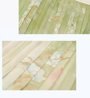 【Petals in the Breeze】Song-Style Hanfu Set with Short-Sleeve Beizi – Everyday Spring Elegance - Yandan_Hanfu