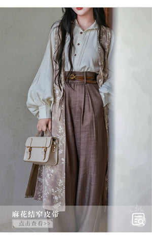 “Seventy-Two Haze” – New Chinese Blouse & High-Waisted Trousers | South-of-France Holiday Edition - Yandan_Hanfu