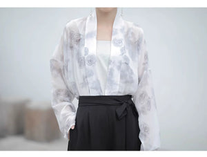 Three color Song style Modern Hanfu Short Shirt and Song Pants Hanfu Women's Summer - Yandan_Hanfu