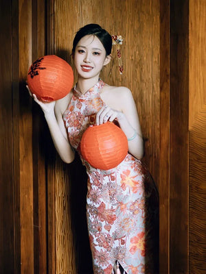 Design of New Chinese Morning Robe Bride Wedding Toast Dress; Advanced national style retro jacquard fringed dress with neck hanging. - Yandan_Hanfu