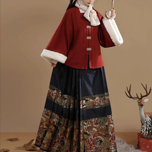 Ming Dynasty Hanfu women's horse skirt sweater autumn and winter suit - Yandan_Hanfu