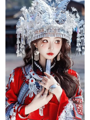 Miao Traditional Red Dress - Yandan_Hanfu
