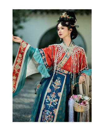 Cloud Silks – Traditional Hanfu Dress Inspired by Wei-Jin Era, Cross-Collar Revival for Women - Yandan_Hanfu