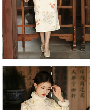 national style tea cheongsam, autumn clothes - Yandan_Hanfu