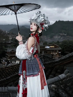 Miao Design Ethnic Tujia Miao Xinjiang Girl outfit - Yandan_Hanfu