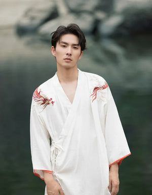 Chinese style cotton and linen retro Hanfu spring and summer Tang suit man - Yandan_Hanfu