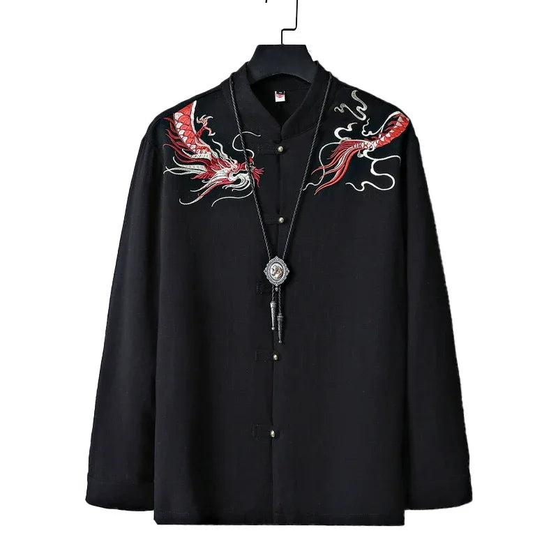 New Chinese Tang style Chinese style button top embroidered jacket Mao suit jacket - Yandan_Hanfu