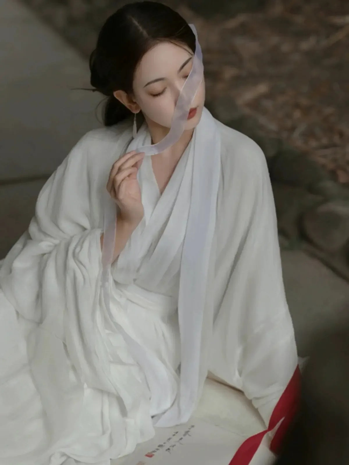 Jin dynasty white Wei Jinfeng wide-sleeved Liuxian dress - Yandan_Hanfu