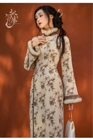 Cheongsam Mao autumn and winter daily Hanfu - Yandan_Hanfu