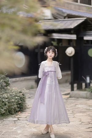 Purple daily Chinese style suspender skirt fairy style - Yandan_Hanfu