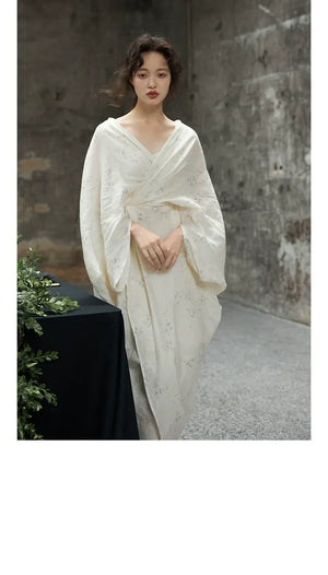 100% Ramie Modern Chinese Dress – Zen-Inspired Summer Travel Maxi with Relaxed Silhouette - Yandan_Hanfu