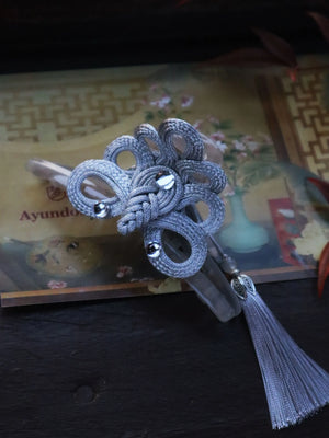 Realm of Grace – New Chinese Style Vintage Hair Claw | Elegant Tassel Shark Clip & Duckbill Barrette - Yandan_Hanfu