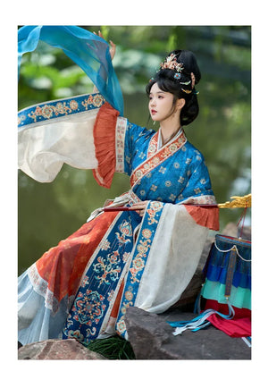 Cloud Silks – Traditional Hanfu Dress Inspired by Wei-Jin Era, Cross-Collar Revival for Women - Yandan_Hanfu