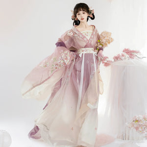 Hua Yuanyue, Hanfu female Wei Jinfeng Nanbei Dynasty big-sleeved shirt, daily fairy energy spring and summer suit - Yandan_Hanfu
