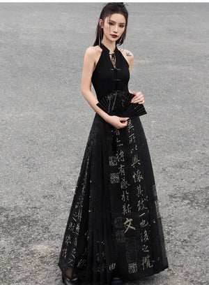 New Chinese-style orchid pavilion horse skirt Ming Dynasty improved Hanfu skirt - Yandan_Hanfu