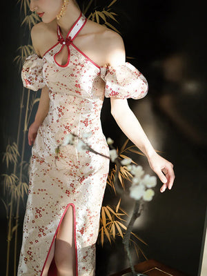"Huanmei" red cheongsam bride wedding dress toast dress engagement - Yandan_Hanfu