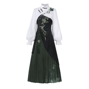 Zhujian Snow New Chinese Hanfu Dress Daily National Style Han Elements Set - Yandan_Hanfu