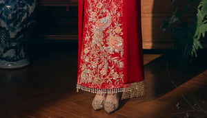 Beloved Dream – New Chinese Red Bridal Qipao/Cheongsam Dress for Engagement, Wedding Toast & Spring Ceremony - Yandan_Hanfu