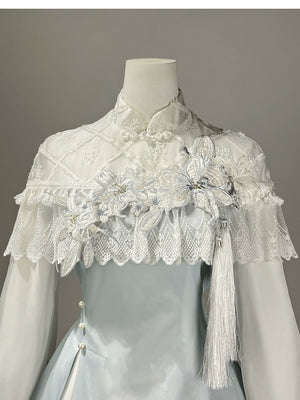 “Lily Dew” Modern Hanfu Ensemble – Elegant New Chinese Style Dress Set for Autumn - Yandan_Hanfu