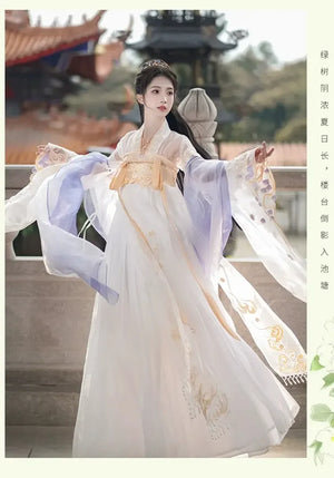 White Hanfu spring and autumn dress daily elegant fairy - Yandan_Hanfu