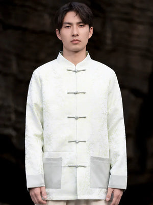 New Chinese style jacquard disc button top men's Tang suit - Yandan_Hanfu
