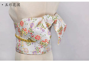 Japanese kimono waist seal Yukata belt gorgeous brocade bow belt styling knot waist seal - Yandan_Hanfu