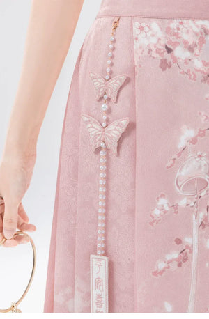 Modern Hanfu Summer Set – New Chinese Style Blouse with Horse-Face Skirt - Yandan_Hanfu