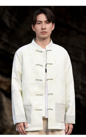 New Chinese style jacquard disc button top men's Tang suit - Yandan_Hanfu