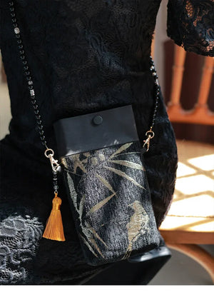 Bamboo & Bird Motif Bag | Modern Take on Vintage Crossbody - Yandan_Hanfu