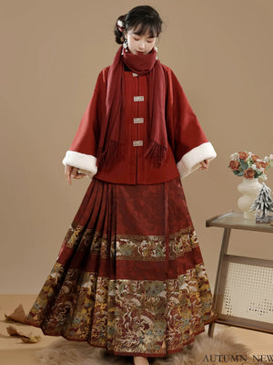 Ming Dynasty Hanfu women's horse skirt sweater autumn and winter suit - Yandan_Hanfu