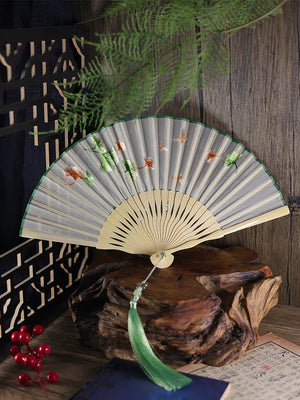 Suzhou double-sided embroidery fan antique embroidery folding fan antique fan cheongsam - Yandan_Hanfu