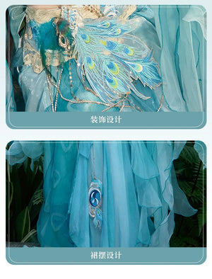 【Dance of the Peacock】 Dunhuang-Inspired Hanfu Set in Ethereal Desert Hues - Yandan_Hanfu