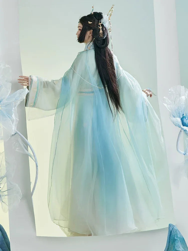 Jade one-piece skirt, improved spring and summer heavy industry embroidery - Yandan_Hanfu