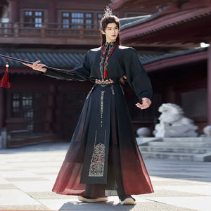 Junlin | Unisex Traditional Hanfu Set – Flowing Wide-Sleeve Xianxia-Inspired Outfit for Spring & Summer - Yandan_Hanfu