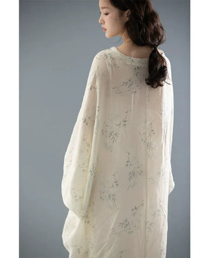 100% Ramie Modern Chinese Dress – Zen-Inspired Summer Travel Maxi with Relaxed Silhouette - Yandan_Hanfu
