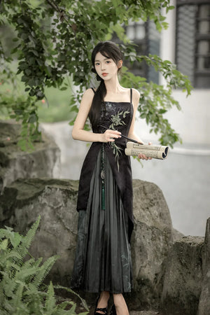 Zhujian Snow New Chinese Hanfu Dress Daily National Style Han Elements Set - Yandan_Hanfu