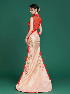 Imperial Red – Luxury New Chinese Style Sleeveless Qipao for Runway & Gala - Yandan_Hanfu