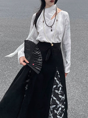 New Chinese style | shirt top embroidered horse skirt suit - Yandan_Hanfu