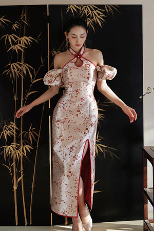 "Huanmei" red cheongsam bride wedding dress toast dress engagement - Yandan_Hanfu
