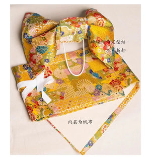 Japanese kimono waist seal Yukata belt gorgeous brocade bow belt styling knot waist seal - Yandan_Hanfu