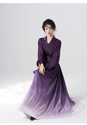 Discover a Purple modern hanfu with elegant hanfu sleeves, a stylish hanfu jacket, and timeless charm. Perfect for princess hanfu dress, fairy hanfu dress, or casual hanfu, it suits every hanfu woman. Pair with a hanfu shirt or wear it as a modern hanfu dress. Inspired by Ming Dynasty hanfu, it’s ideal for hanfu cosplay or as a cozy winter hanfu. Visit our hanfu shop for the best modernised hanfu and authentic blue hanfu.