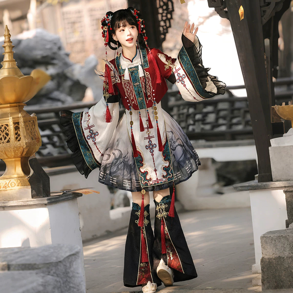 Fox Trace Secret Record National Style Fantasy Lolita New Chinese Lolita Set Summer