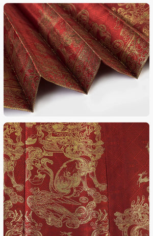 Perfect Harmony Bridal Hanfu – New Chinese Style Mamian Skirt Wedding Dress for Engagement & Reception - Yandan_Hanfu